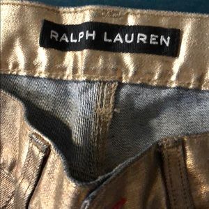 Ralph Lauren Metallic gold jean shorts